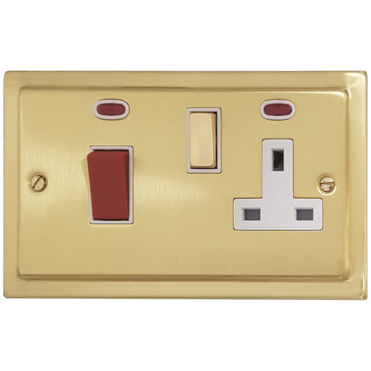 Trimline Satin Brass Cooker Socket