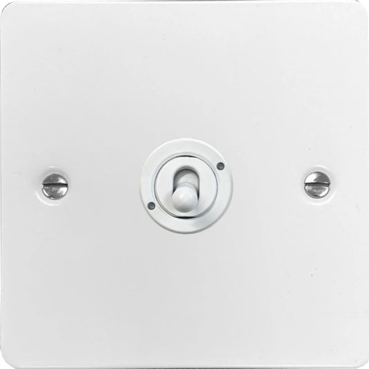 Flat White 1 Gang Toggle (White Toggle)