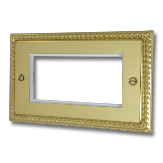 Georgian Polished Brass 4 Mod Plate& Frame