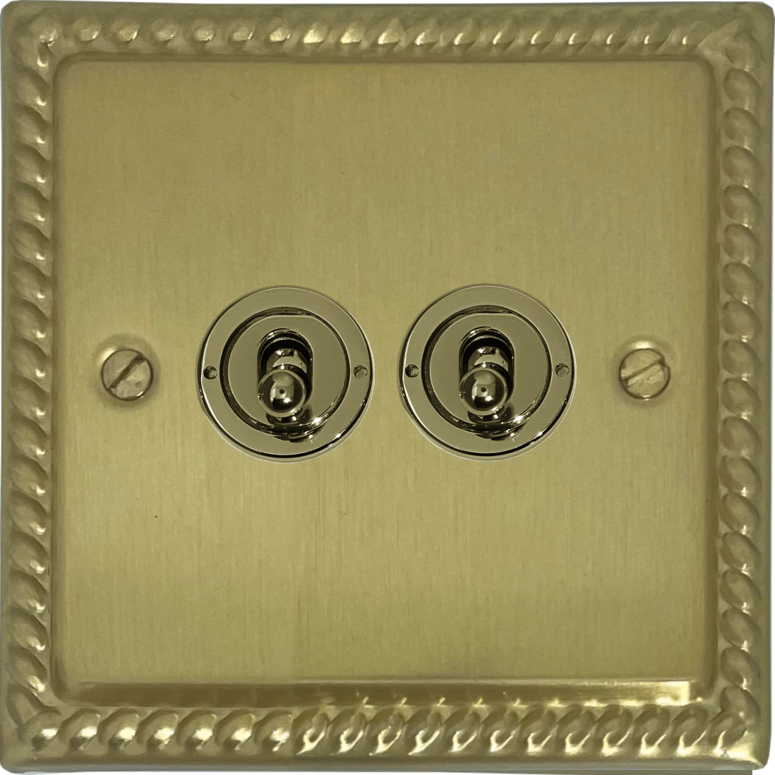 Monarch Satin Brass 2 Gang Toggle