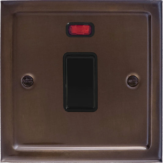 Victorian Medium Bronze 20A Dp Switch + Neon