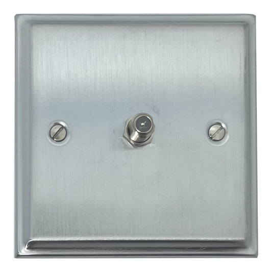 Deco Satin Chrome 1 Gang Sat Point