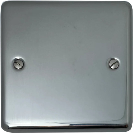 Contour Polished Steel 1 Gang Blank