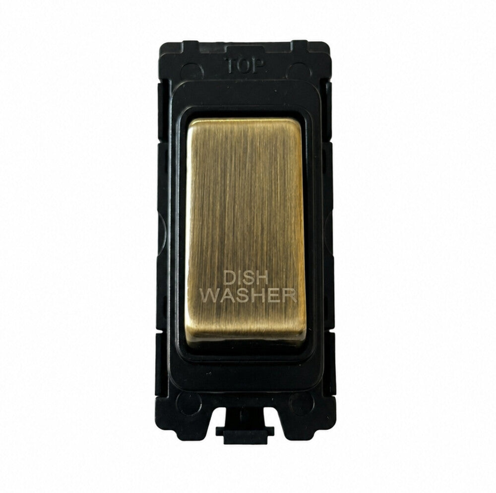 20A DP Switch - Engraved - Dishwasher - Antique Switch