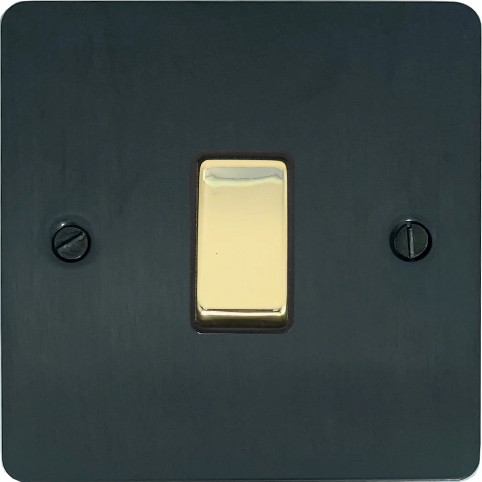 Flat Black Bronze 1 Gang 2 Way Switch