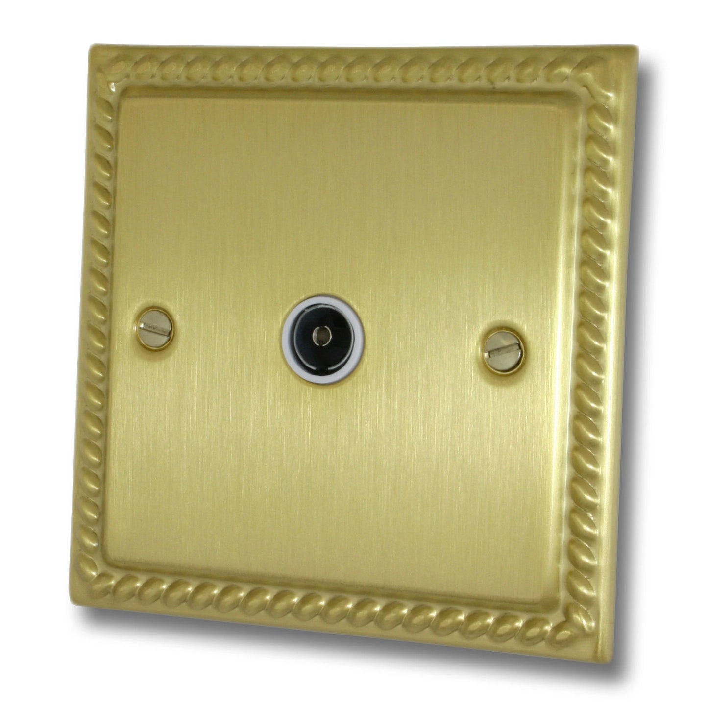 Georgian Satin Brass 1 Gang Coax Point