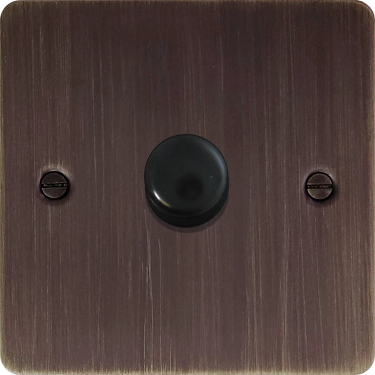 Flat Antique Copper 1 Gang 120W LED Dimmer