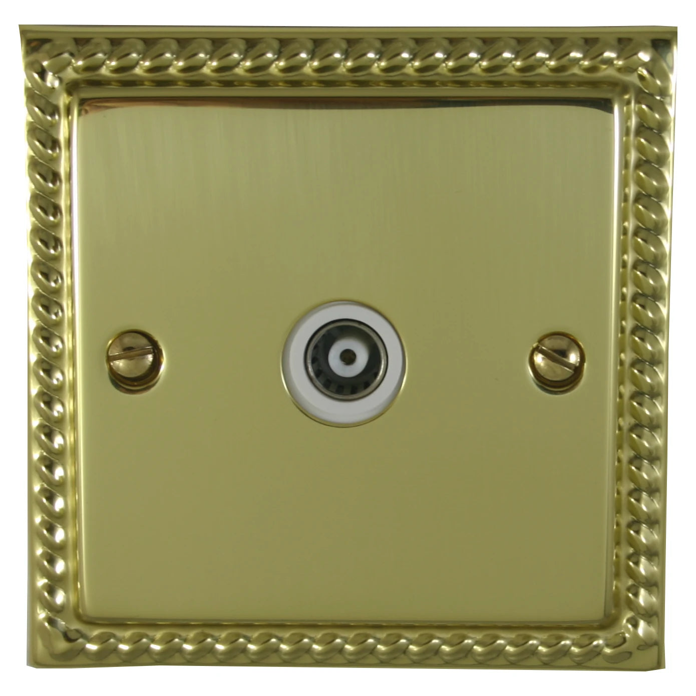 Georgian Polished Brass 1 Gang Coax Point