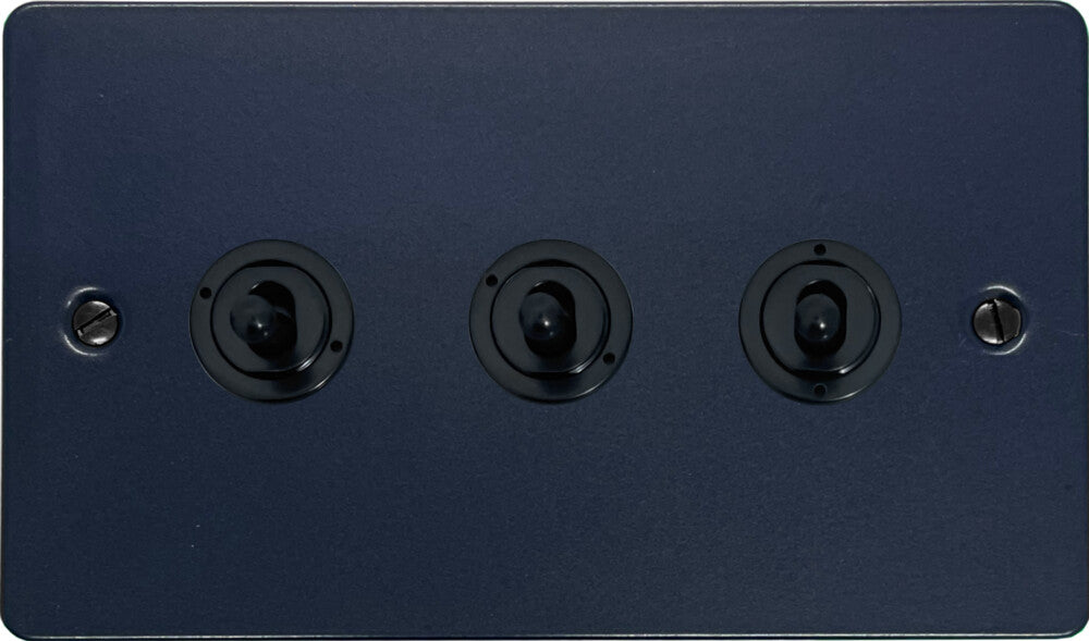 Flat Blue 3 Gang Toggle (Flat Black Toggle)