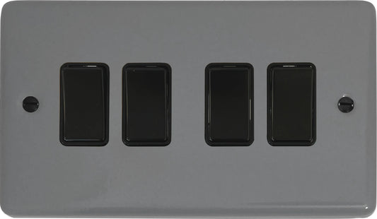Contour Light Grey 4 Gang 2 Way Switch
