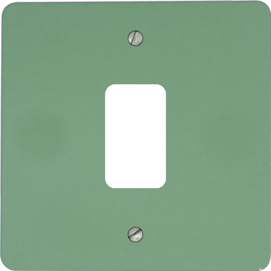 Flat Sage Green 1 Gang Grid Plate