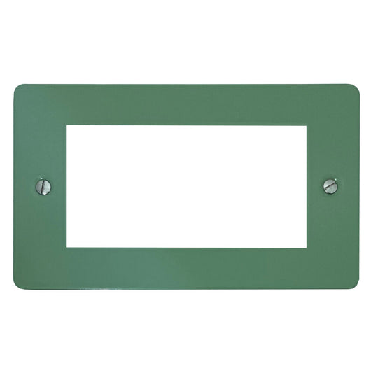 Flat Sage Green 2 Gang 4 Module Plate