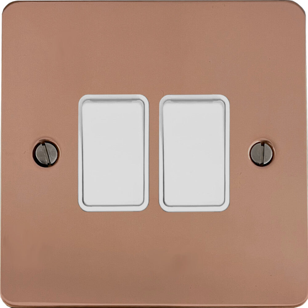 Flat Bright Copper 2 Gang 2 Way Switch