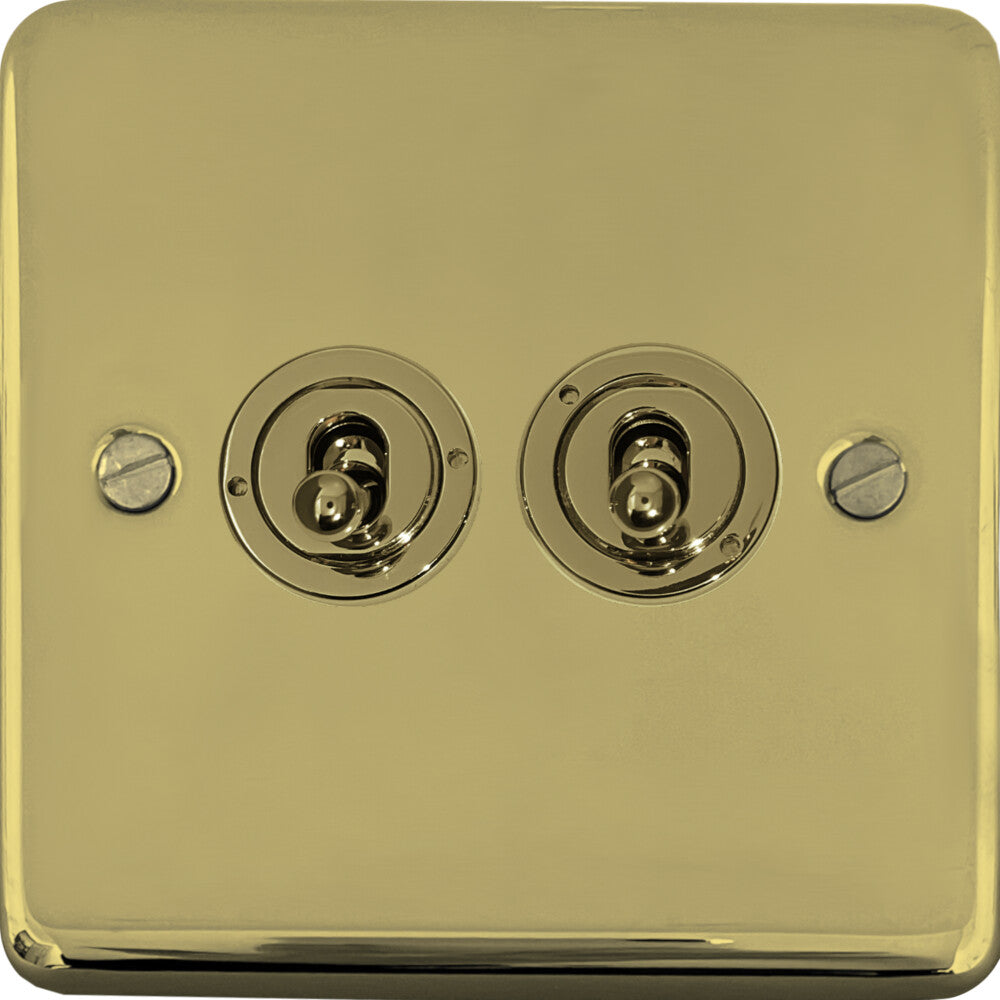 Contour Polished Brass 2  Gang Toggle Switch