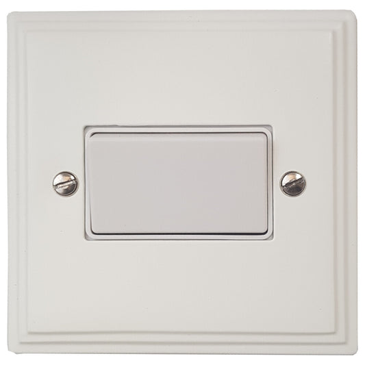 Victorian Flat White Fan Isolator (White Switch)