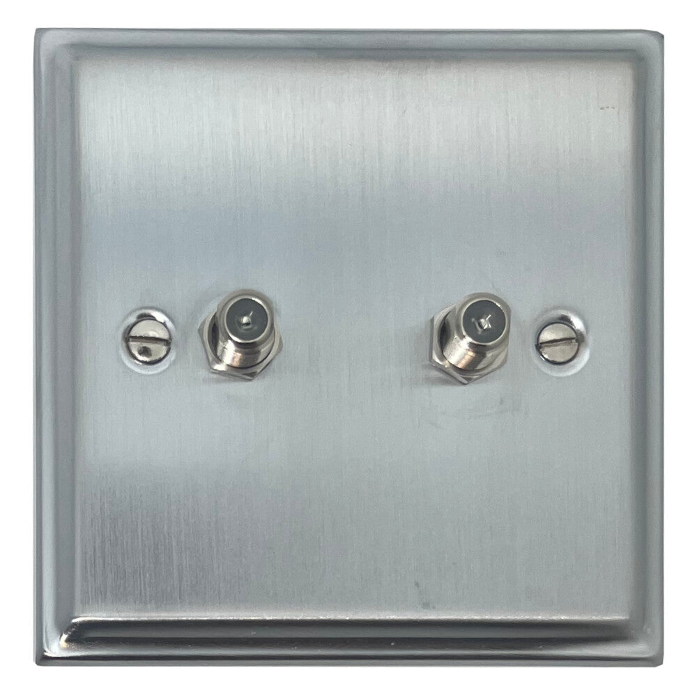 Deco Satin Chrome 2 Gang Sat Point