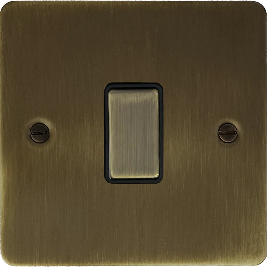 Flat Antique Brass 1 Gang Switch (Brass Switch)