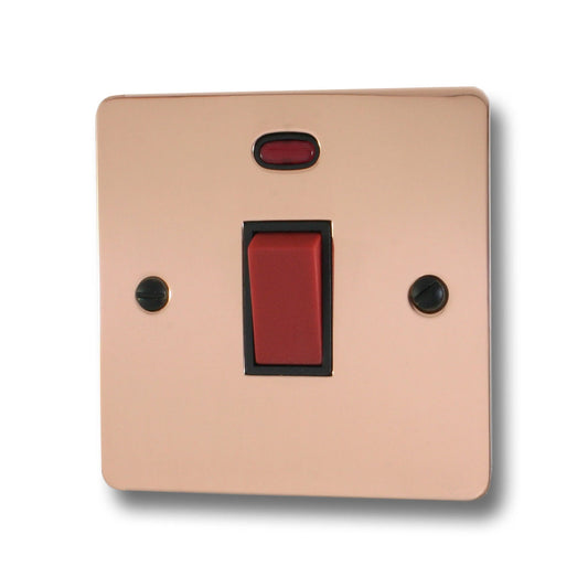 Flat Bright Copper 45A Dp Switch  + Neon