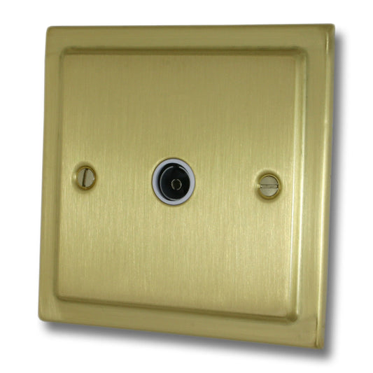 Trimline Satin Brass 1 Gang Coax Point
