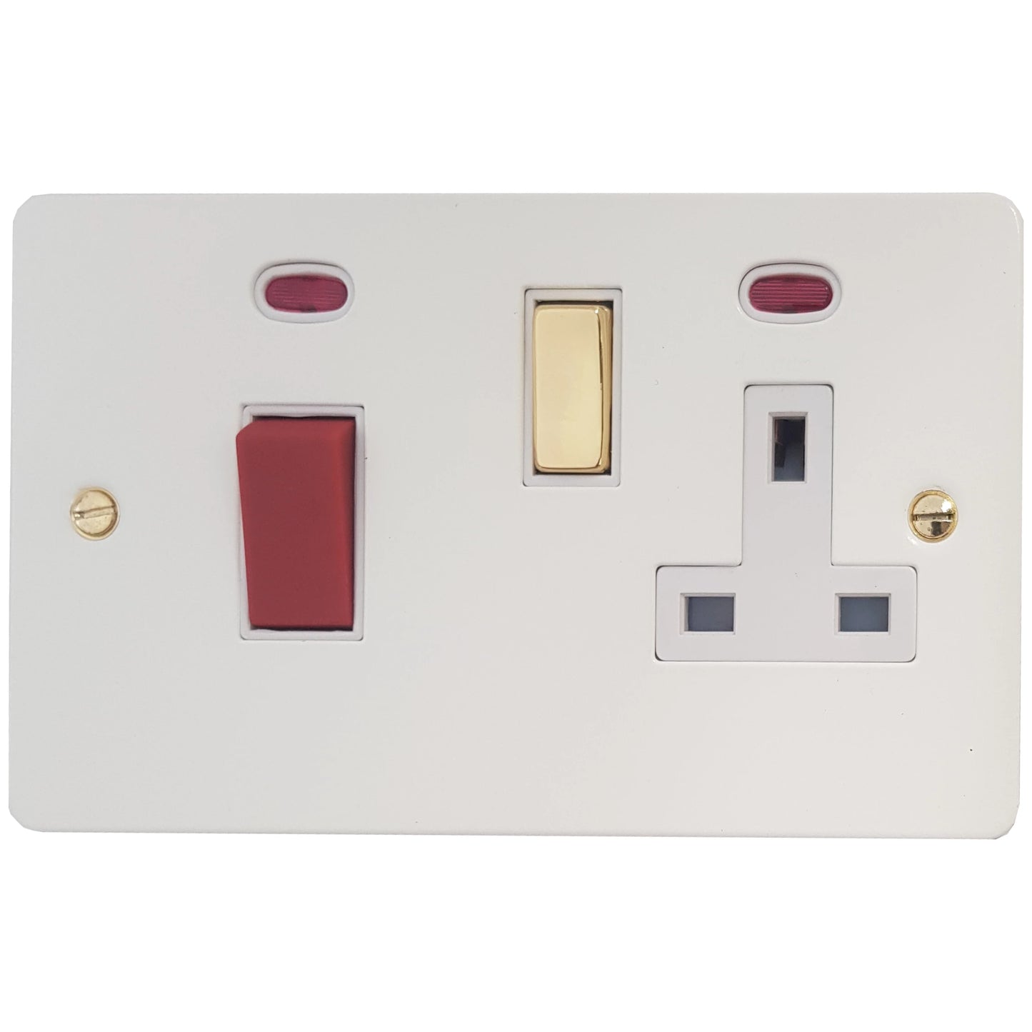 Flat White Cooker Switch + Socket