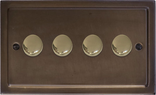 Victorian Medium Bronze 4 Gang LED Dimmer