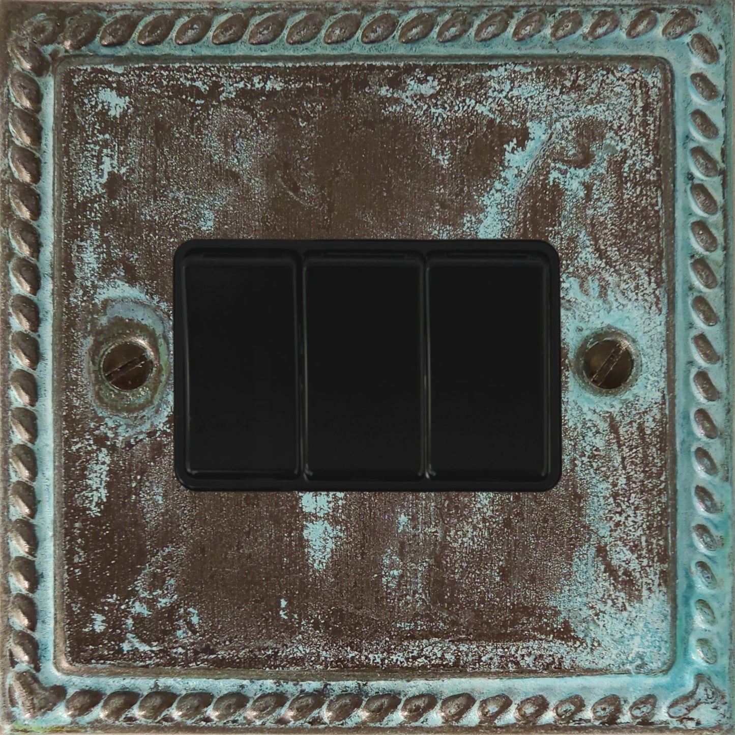 Georgian Verdigris 3 Gang 2 Way Switch