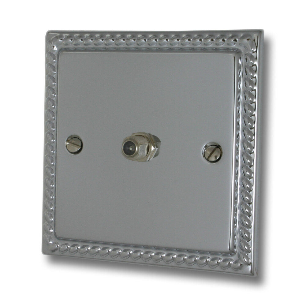Georgian Polished Chrome 1 Gang Satellite Point