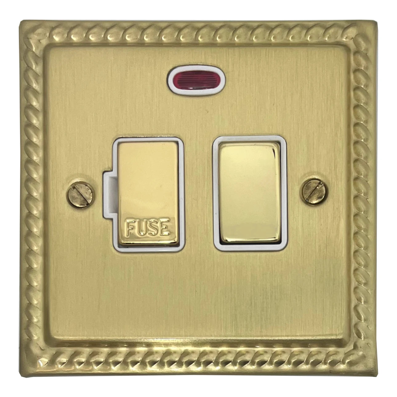 Monarch Satin Brass Switch Fused Spur & Neon