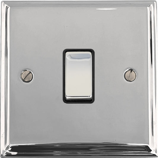 Deco Polished Chrome 1 Gang Switch