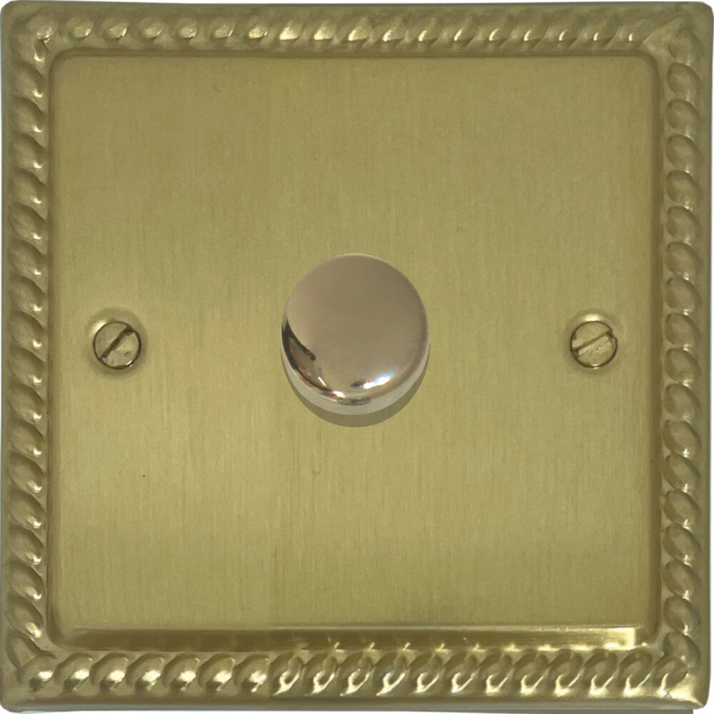 Georgian Satin Brass 1 Gang LED Dimmer