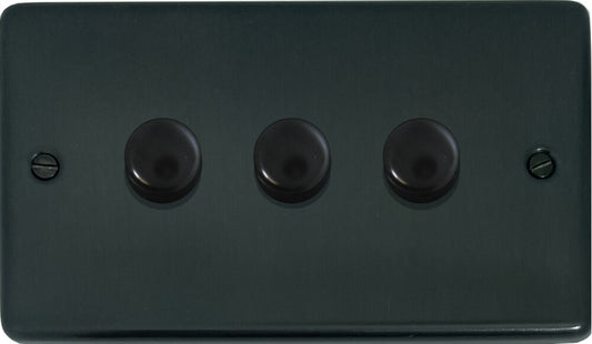 Contour Black Bronze 3 Gang LED Dimmer