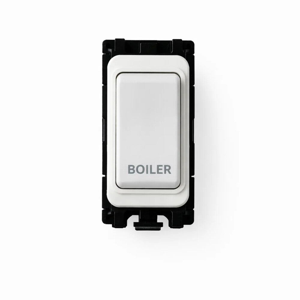 20A DP Switch - Engraved with - Boiler - All White Insert