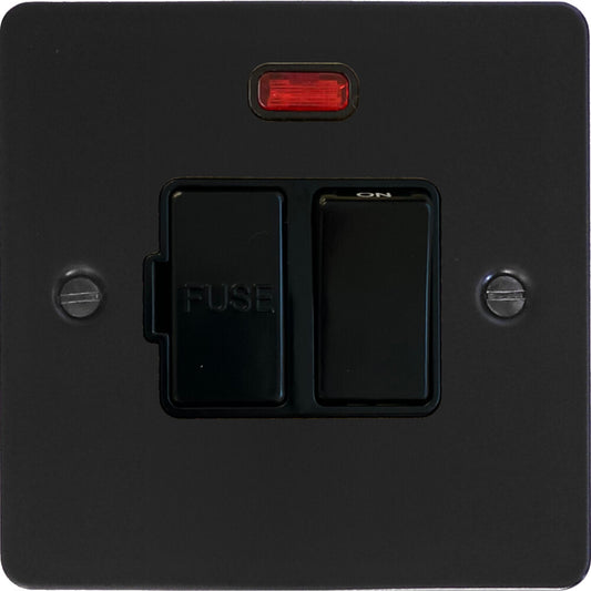 Flat Black Switched Fused Spur with Neon (Black Switch)