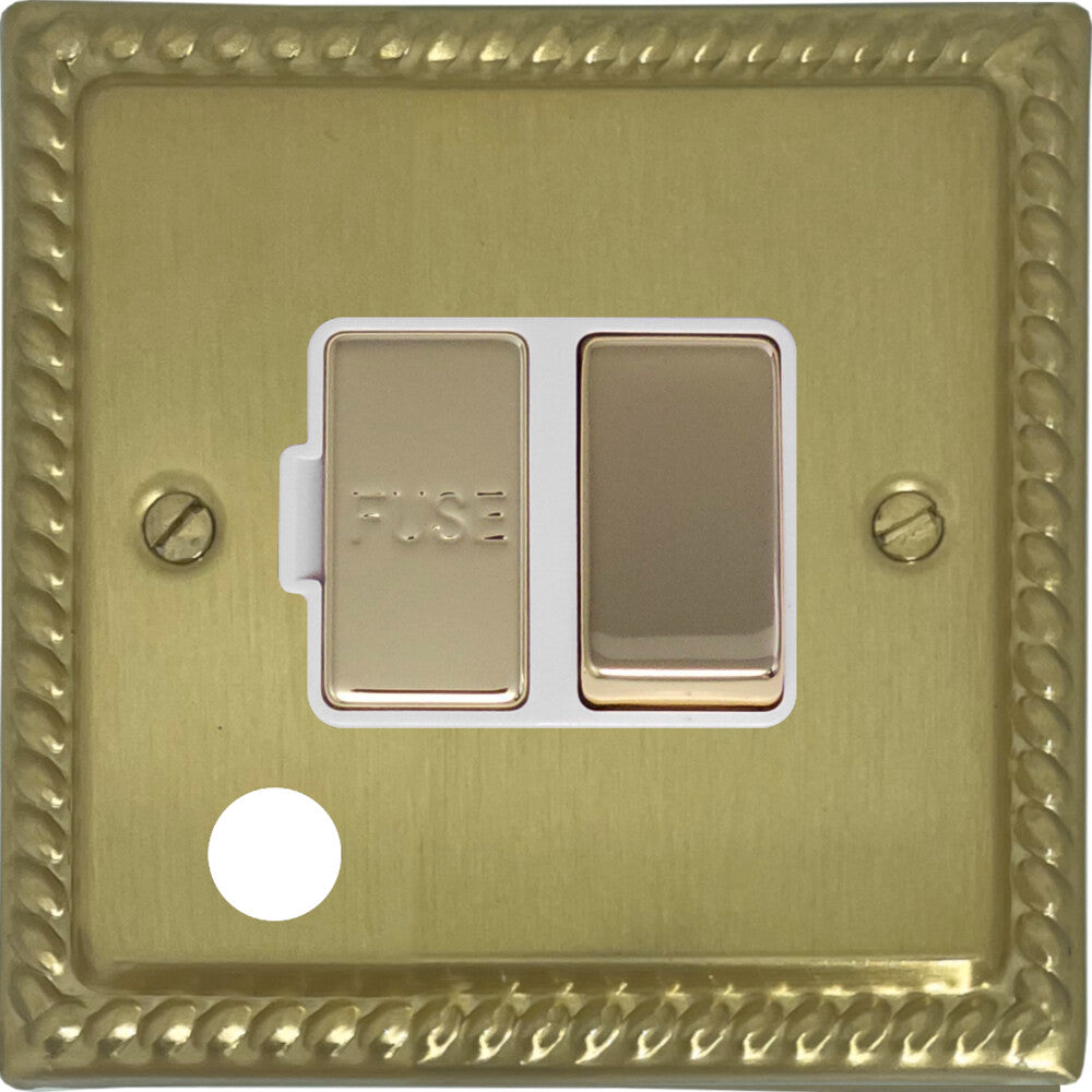Georgian Satin Brass Switch Fused Spur Flex Outlet