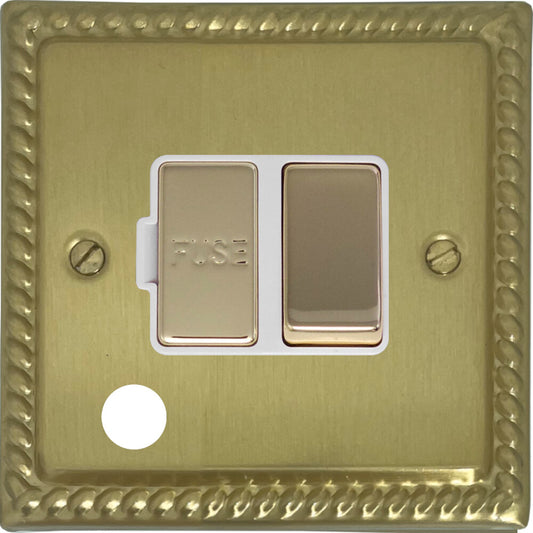 Georgian Satin Brass Switch Fused Spur Flex Outlet