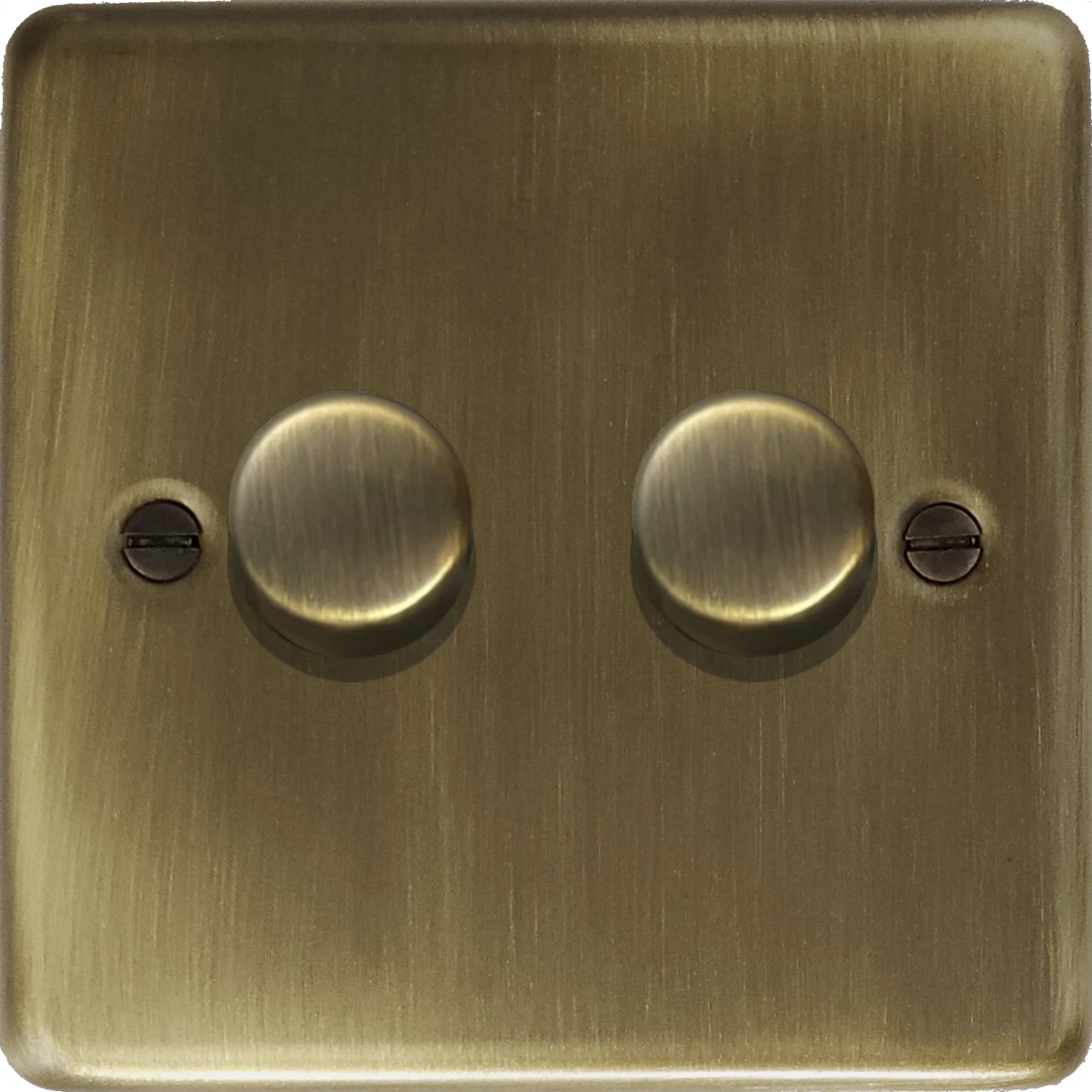Contour Antique Brass 2 Gang LED Dimmer