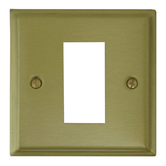 Deco Satin Brass 1 Gang Mod Plate & Frame