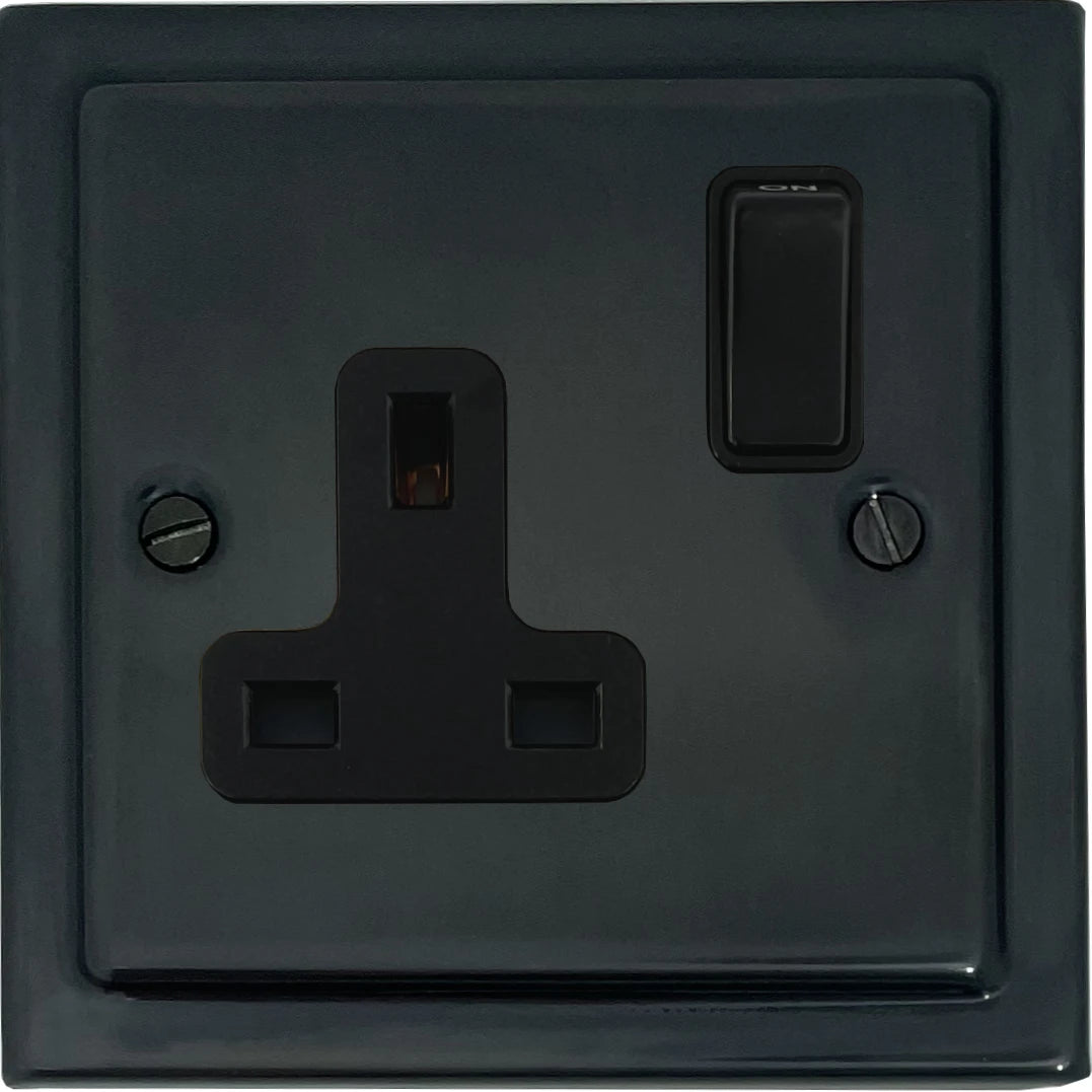 Victorian Black Bronze 1 Gang Socket