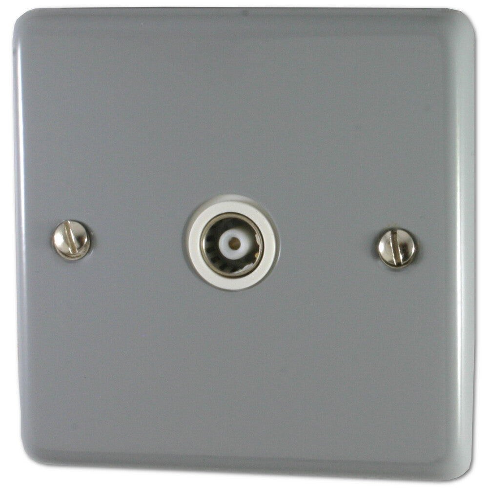 Contour Light Grey 1 Gang Coax Point