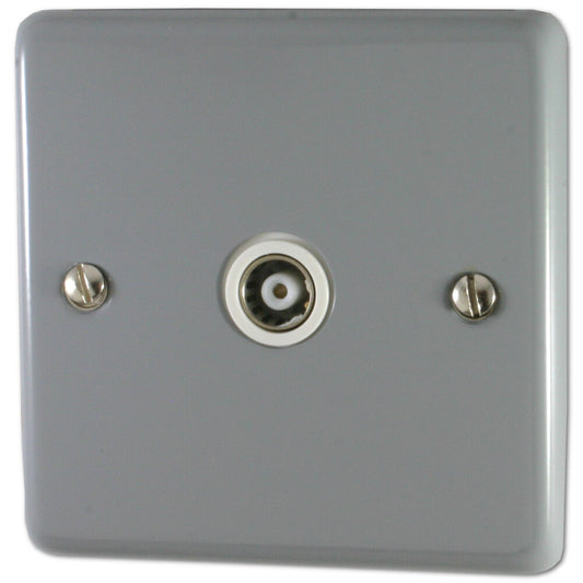 Contour Light Grey 1 Gang Coax Point