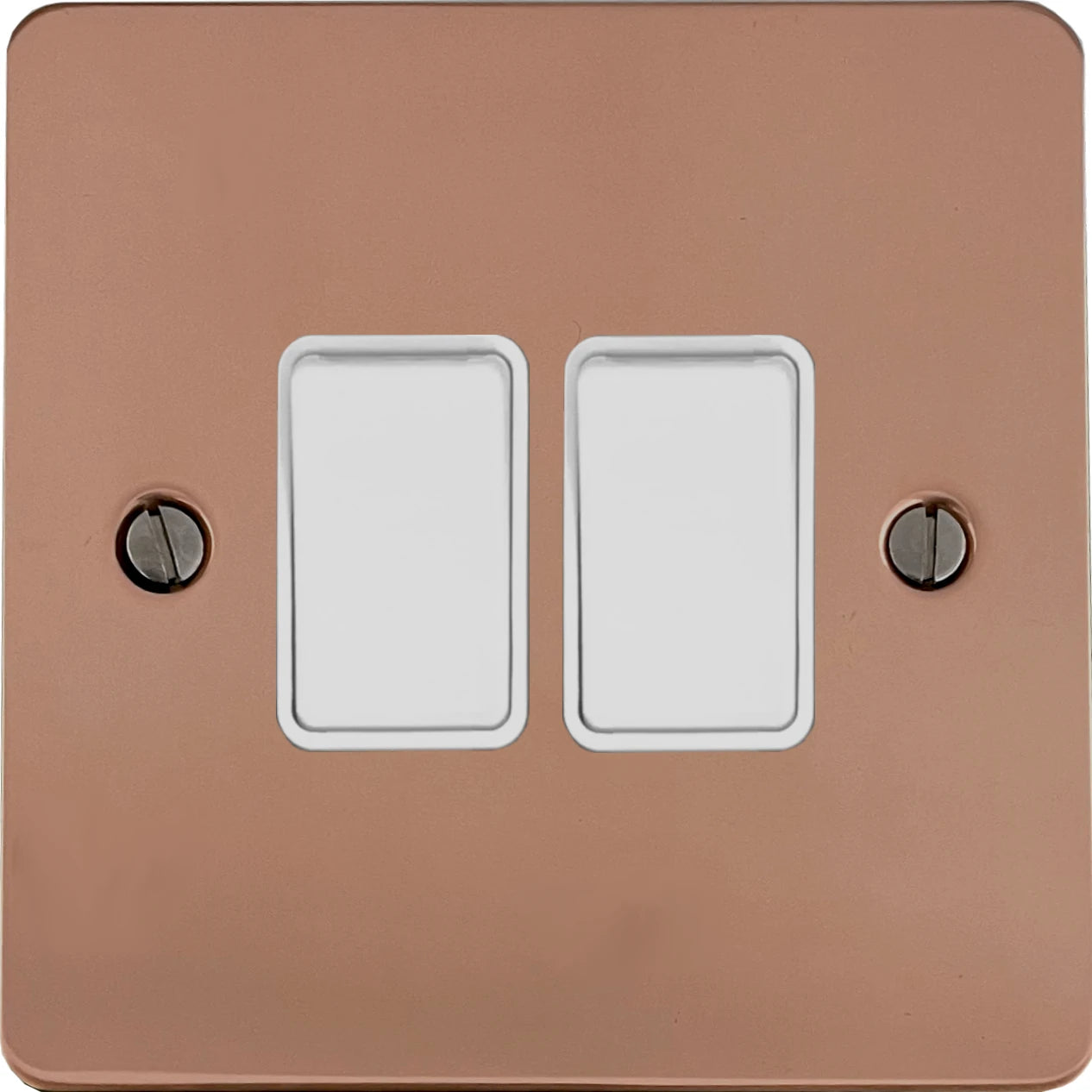 Flat Bright Copper 2 Gang 2 Way Switch