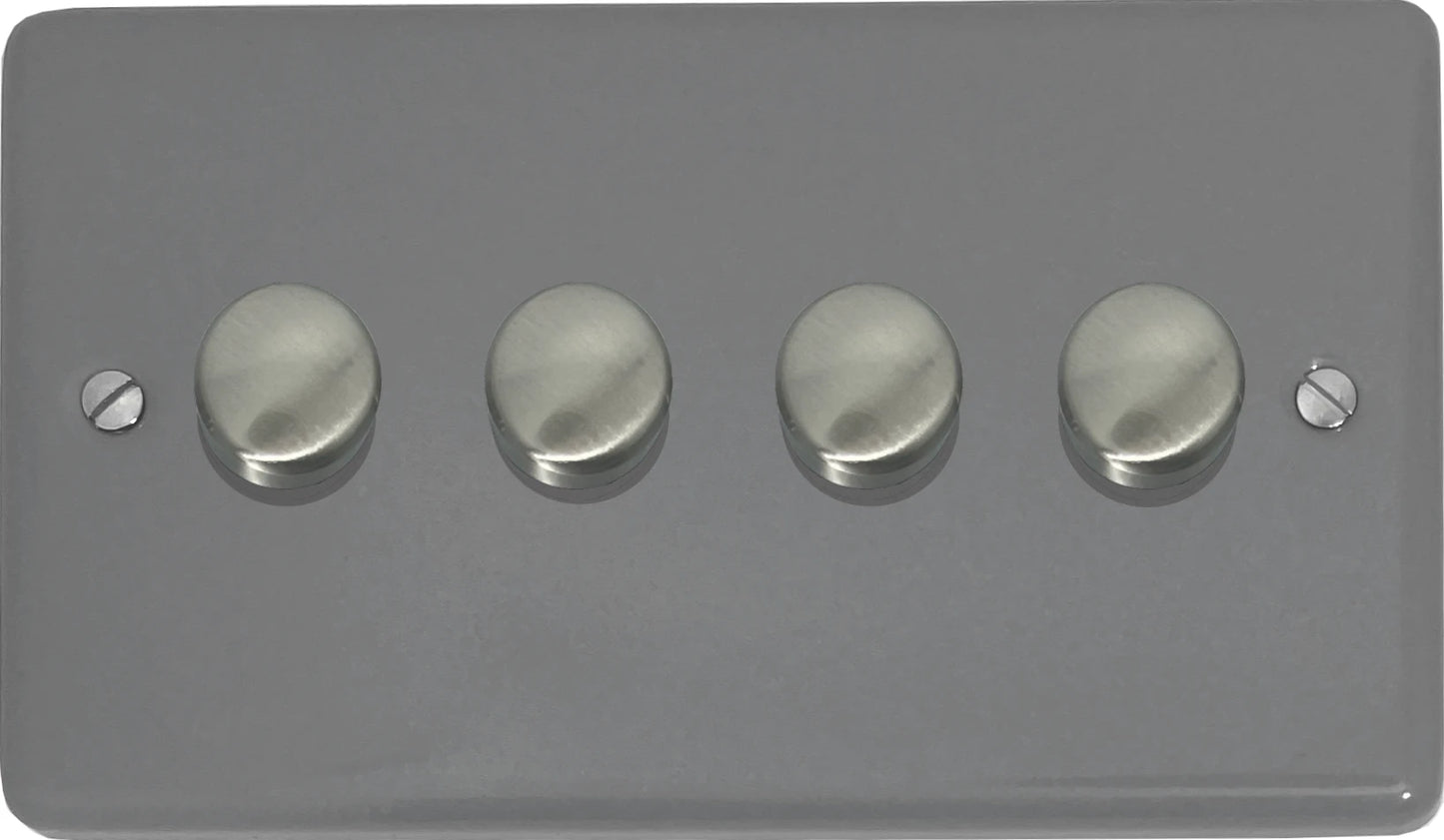 Contour Light Grey 4 Gang LED Dimmer