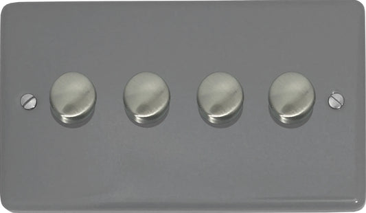 Contour Light Grey 4 Gang LED Dimmer