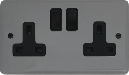 Contour  Light Grey  2 Gang Socket