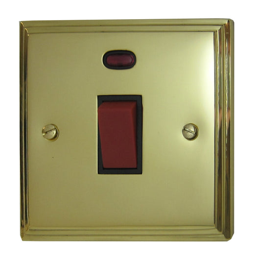 Victorian Polished Brass Small 45Amp Dp Switch