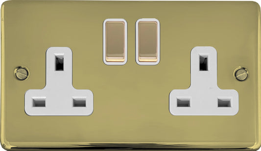 Contour  Polished Brass  2 Gang Socket