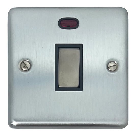 Contour Satin Chrome 20A Dp Switch + Neon