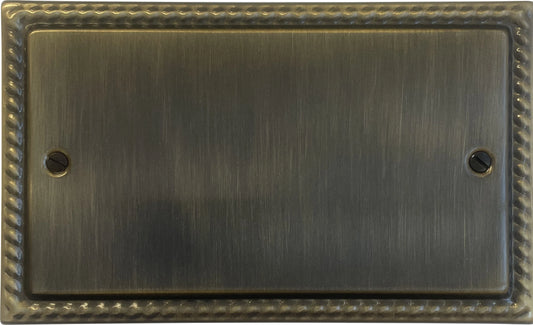 Georgian Antique Brass 2 Gang Blank