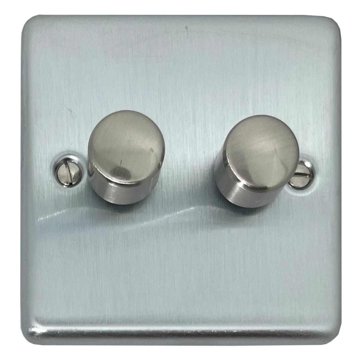 Contour Satin Chrome 2 Gang LED Dimmer