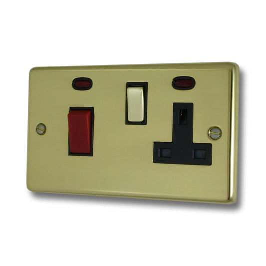 Contour Polished Brass 45 Amp Switch & 13 A Socket